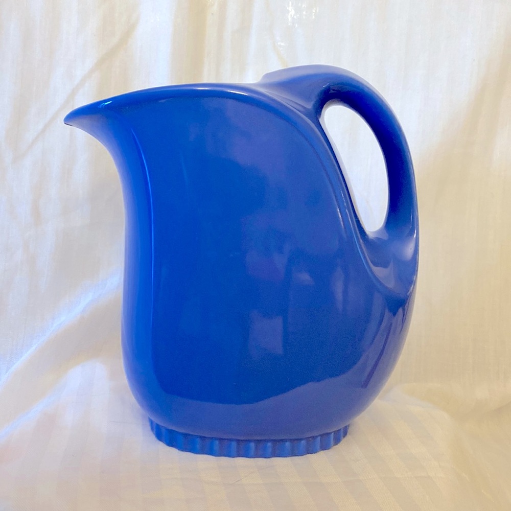 Gorgeous Hall Pottery Blue Water Pitcher